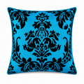 Luxury Flock Cushion Cover | Soft Decorative Damask Throw Pillow Cover for Sofa, Bed & Living Room | 17 x 17 Inch