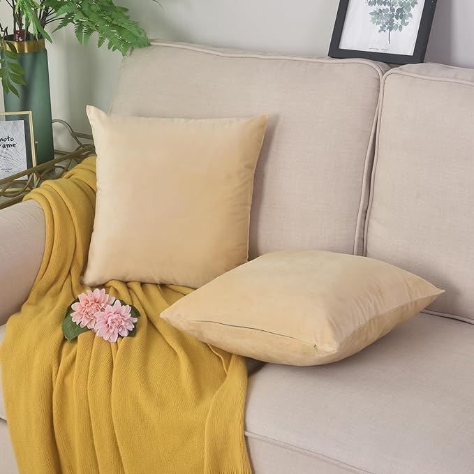 Luxury Velvet Cushion Cover | Soft Decorative Lumbar Pillow Cover for Sofa, Bed & Living Room | 30 x 51 cm