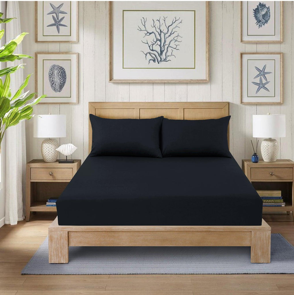 Extra Deep 25 cm Luxury Fitted Sheets - Plain Dyed, Shrinkage and Fade Resistant Bottom Sheet