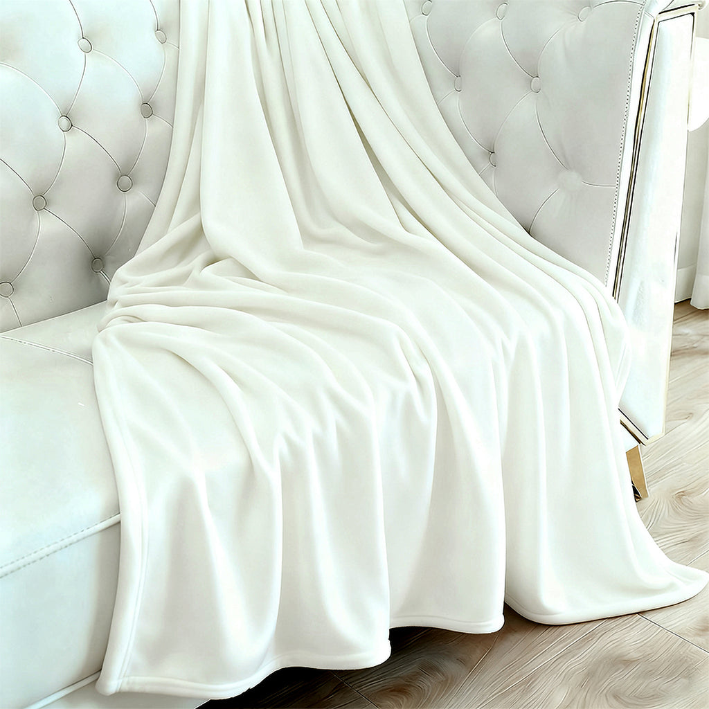 MillPrice Plain Fleece Throw Blanket – Soft Everyday Warmth