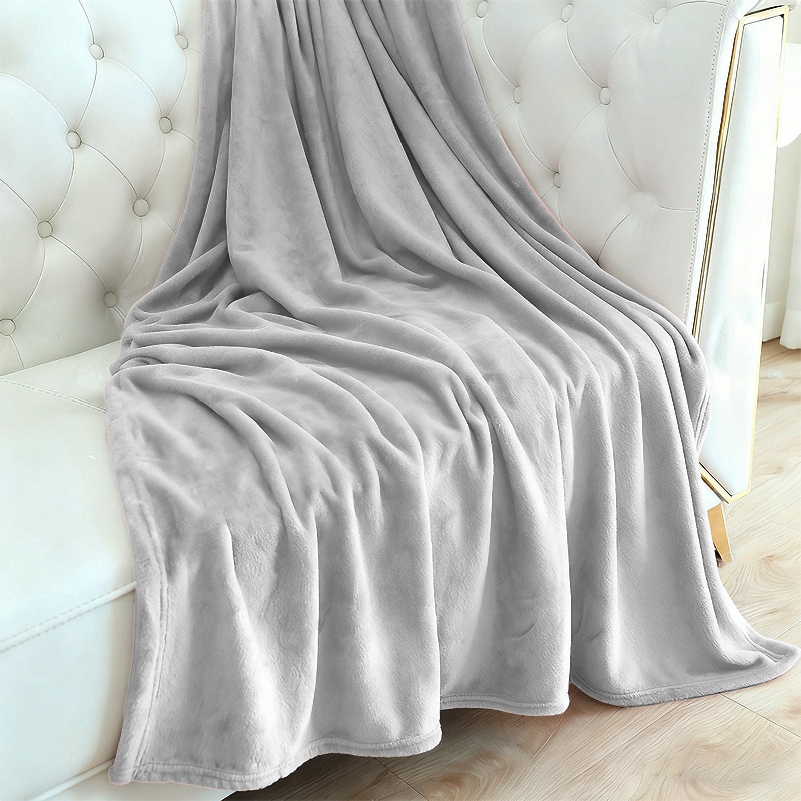 MillPrice Plain Fleece Throw Blanket – Soft Everyday Warmth