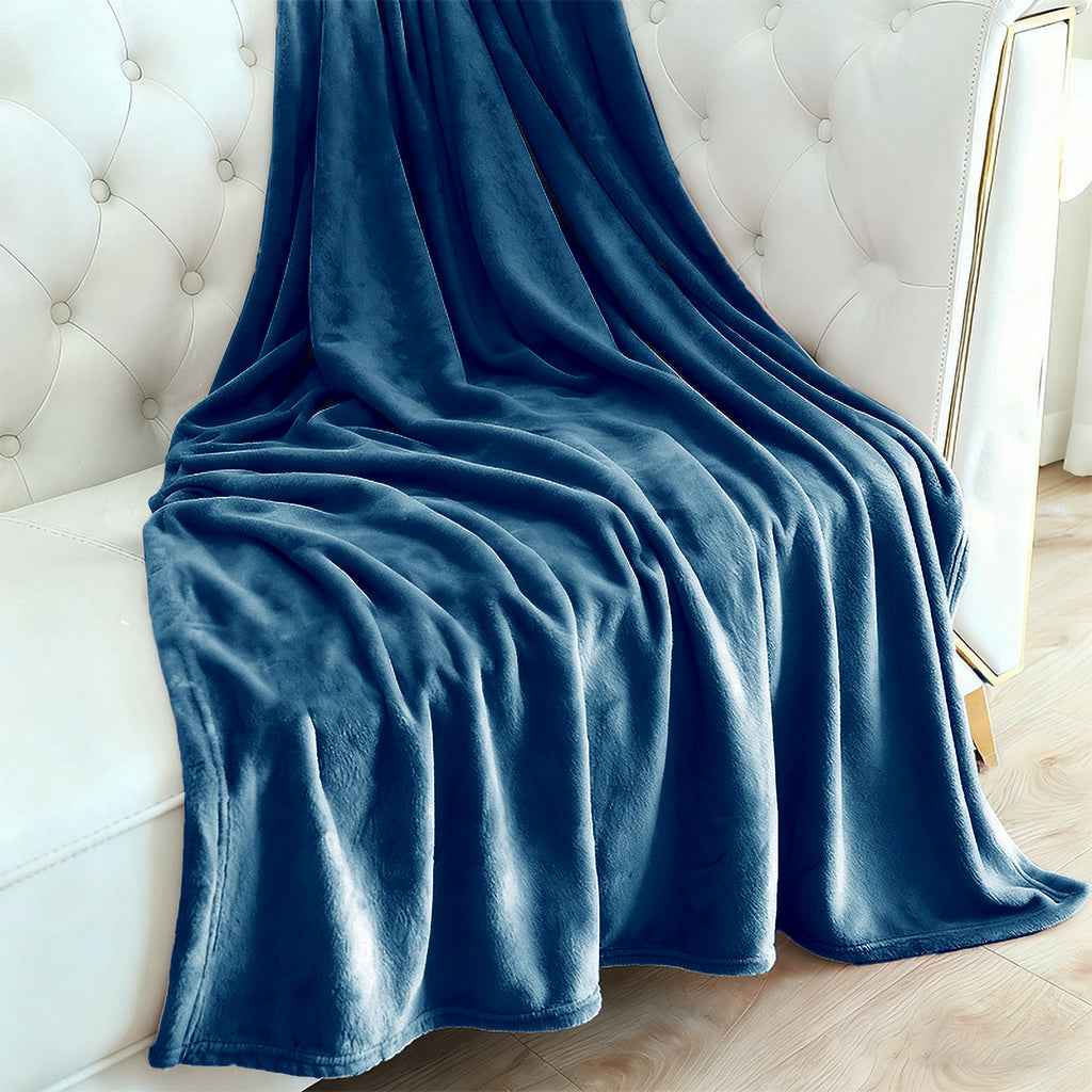 MillPrice Plain Fleece Throw Blanket – Soft Everyday Warmth