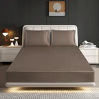 Mill Price Luxury Satin Fitted Sheet Set – 40cm Extra Deep Bed Sheet with Pillowcases | Single Double King