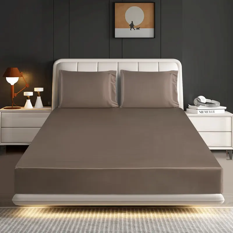 Mill Price Luxury Satin Fitted Sheet Set – 40cm Extra Deep Bed Sheet with Pillowcases | Single Double King