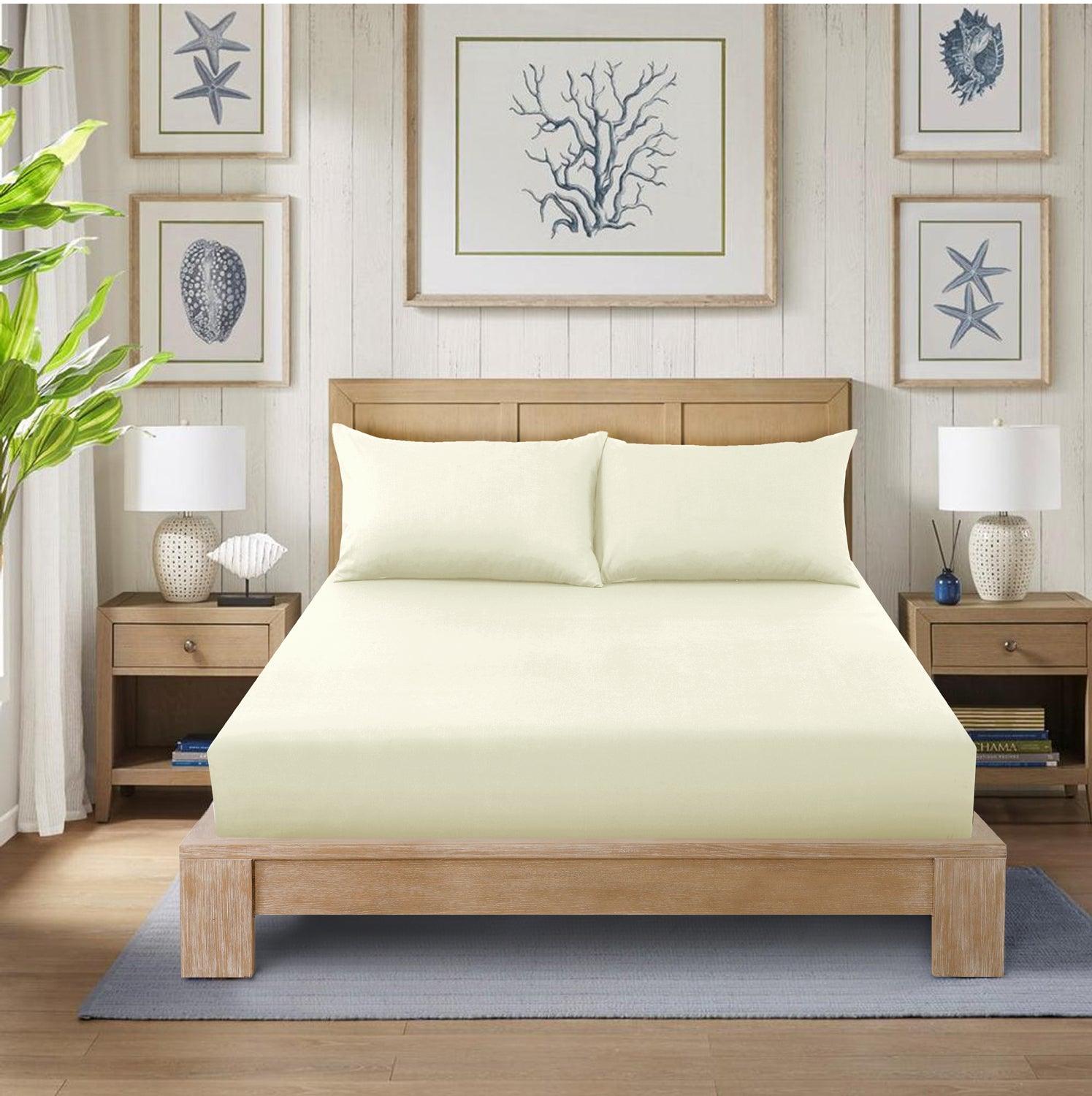 Extra Deep 25 cm Luxury Fitted Sheets - Plain Dyed, Shrinkage and Fade Resistant Bottom Sheet