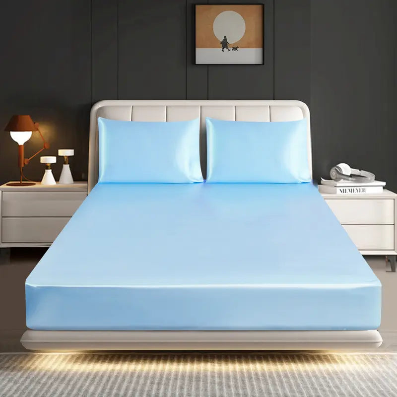 Mill Price Luxury Satin Fitted Sheet Set – 40cm Extra Deep Bed Sheet with Pillowcases | Single Double King