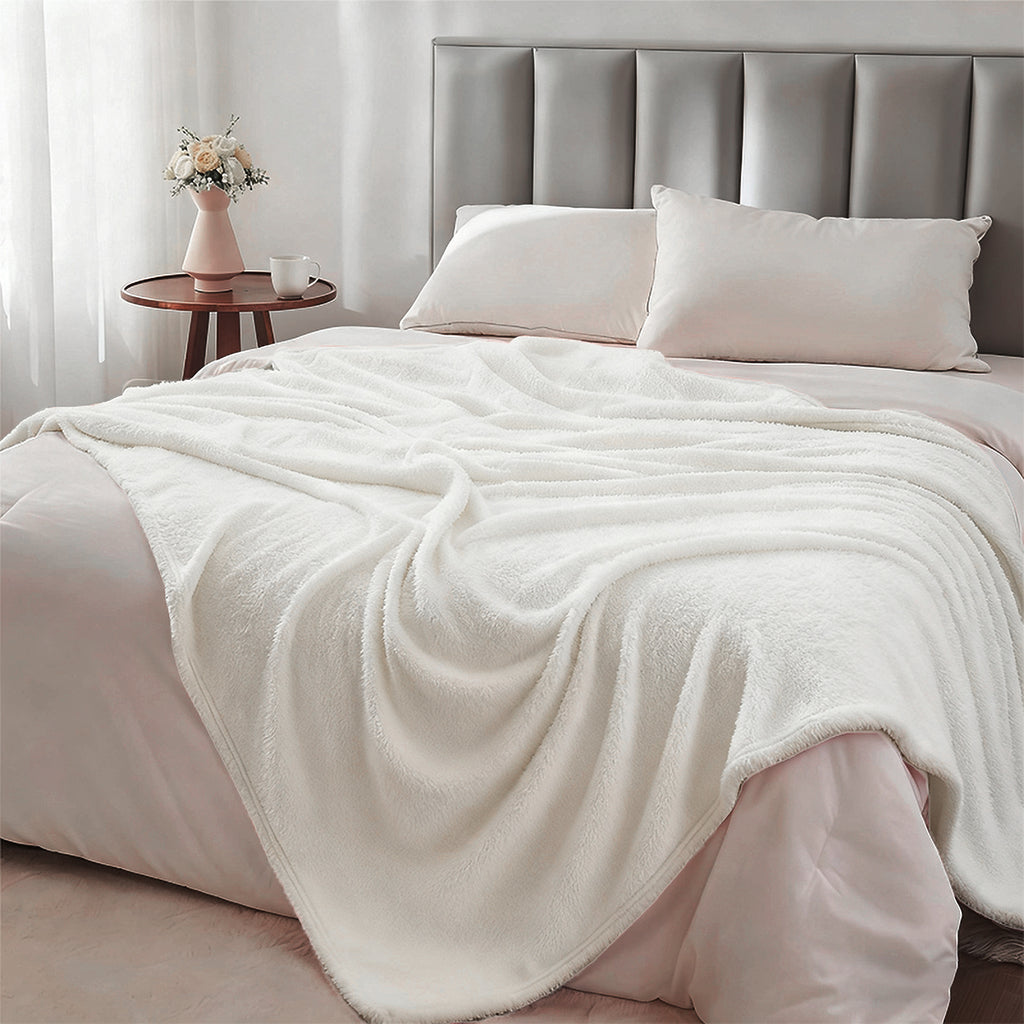 MillPrice Plain Fleece Throw Blanket – Soft Everyday Warmth