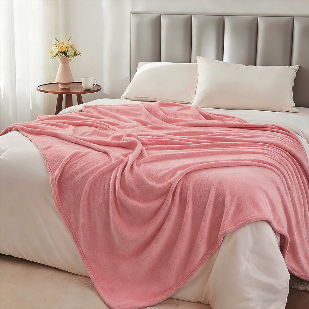 MillPrice Plain Fleece Throw Blanket – Soft Everyday Warmth
