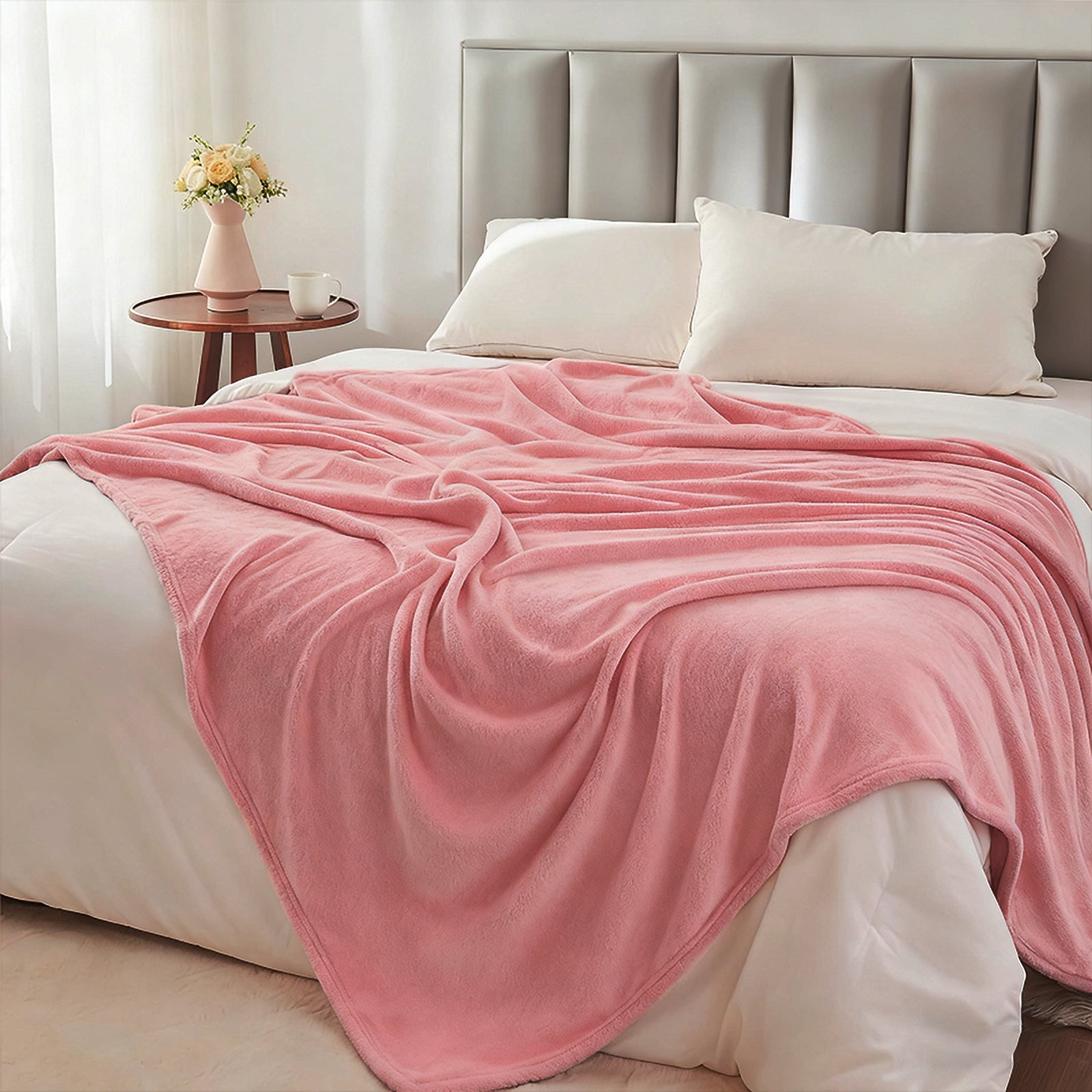 MillPrice Plain Fleece Throw Blanket – Soft Everyday Warmth
