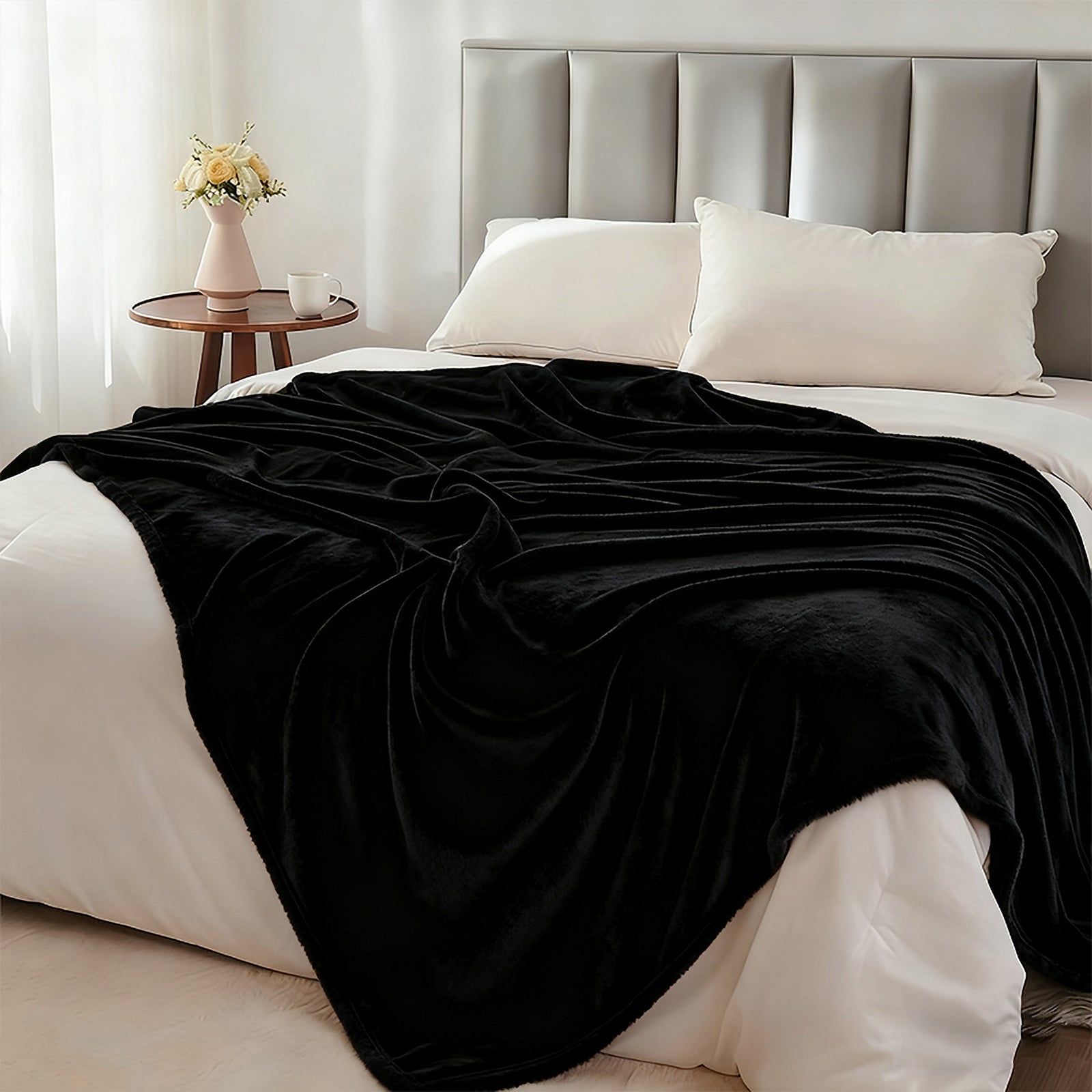 MillPrice Plain Fleece Throw Blanket – Soft Everyday Warmth