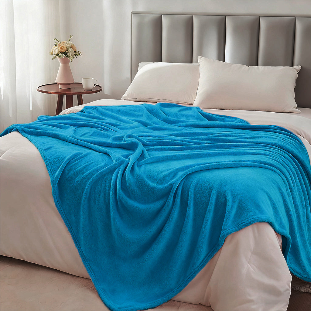 MillPrice Plain Fleece Throw Blanket – Soft Everyday Warmth