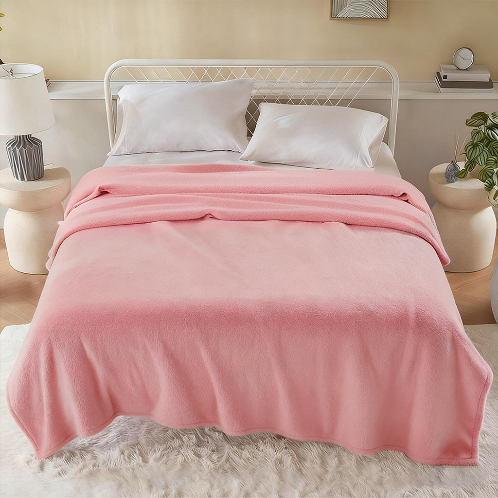 MillPrice Plain Fleece Throw Blanket – Soft Everyday Warmth
