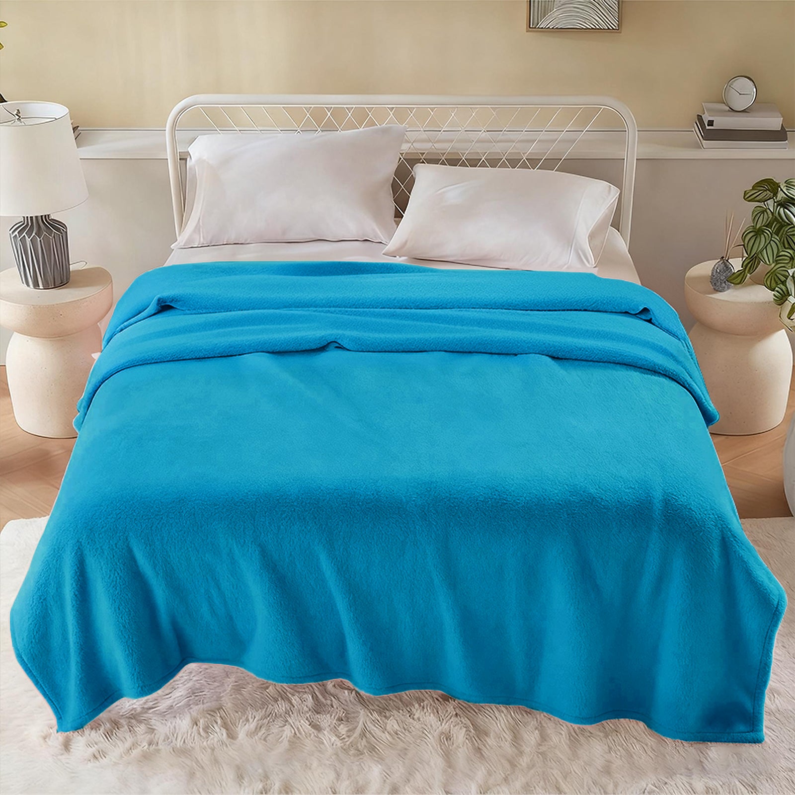 MillPrice Plain Fleece Throw Blanket – Soft Everyday Warmth