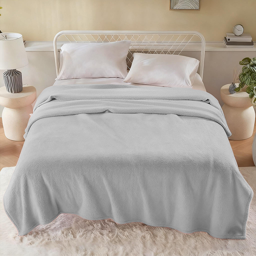 MillPrice Plain Fleece Throw Blanket – Soft Everyday Warmth