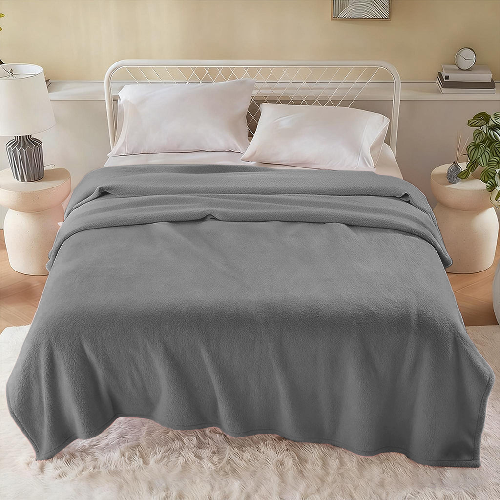MillPrice Plain Fleece Throw Blanket – Soft Everyday Warmth