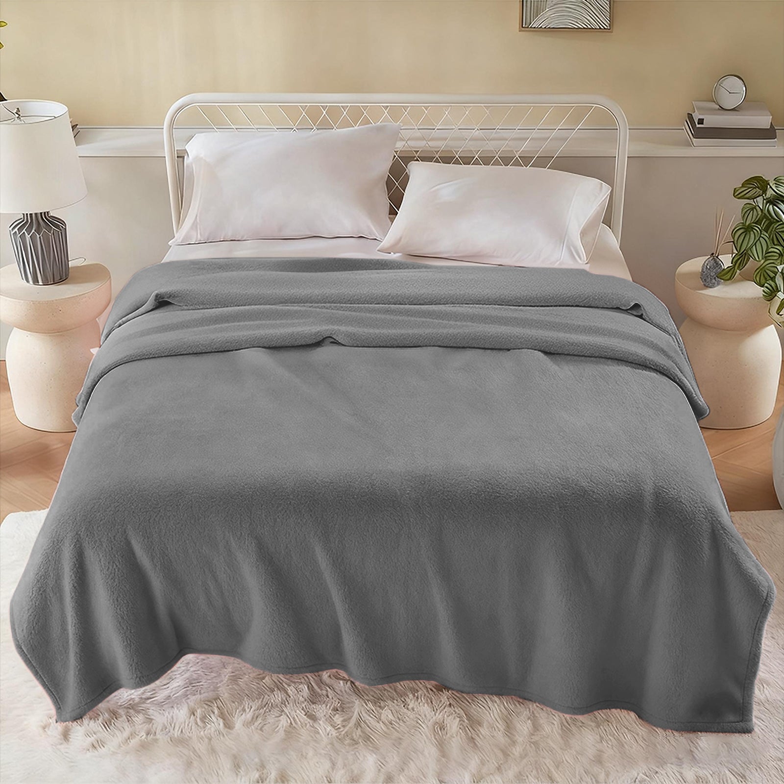 MillPrice Plain Fleece Throw Blanket – Soft Everyday Warmth