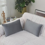 Luxury Velvet Cushion Cover | Soft Decorative Lumbar Pillow Cover for Sofa, Bed & Living Room | 30 x 51 cm