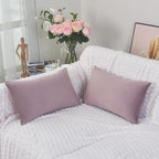 Luxury Velvet Cushion Cover | Soft Decorative Lumbar Pillow Cover for Sofa, Bed & Living Room | 30 x 51 cm