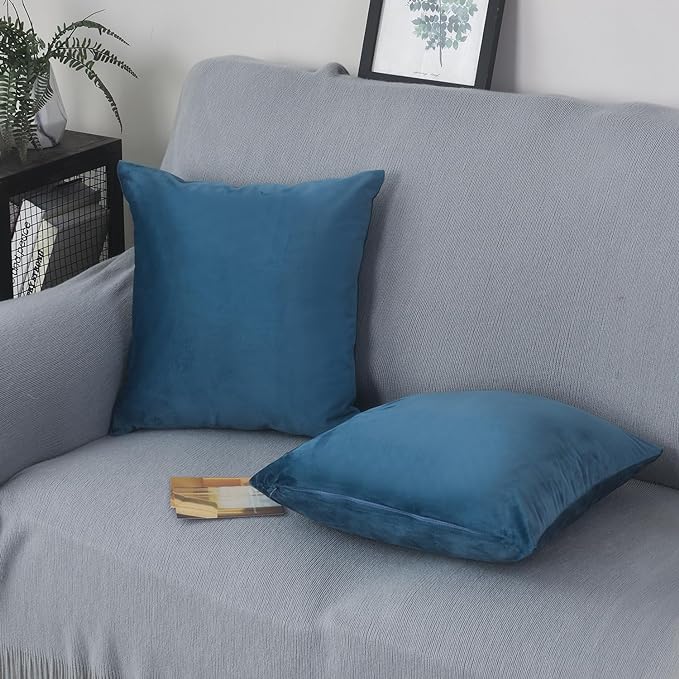 Luxury Velvet Cushion Cover | Soft Decorative Lumbar Pillow Cover for Sofa, Bed & Living Room | 30 x 51 cm